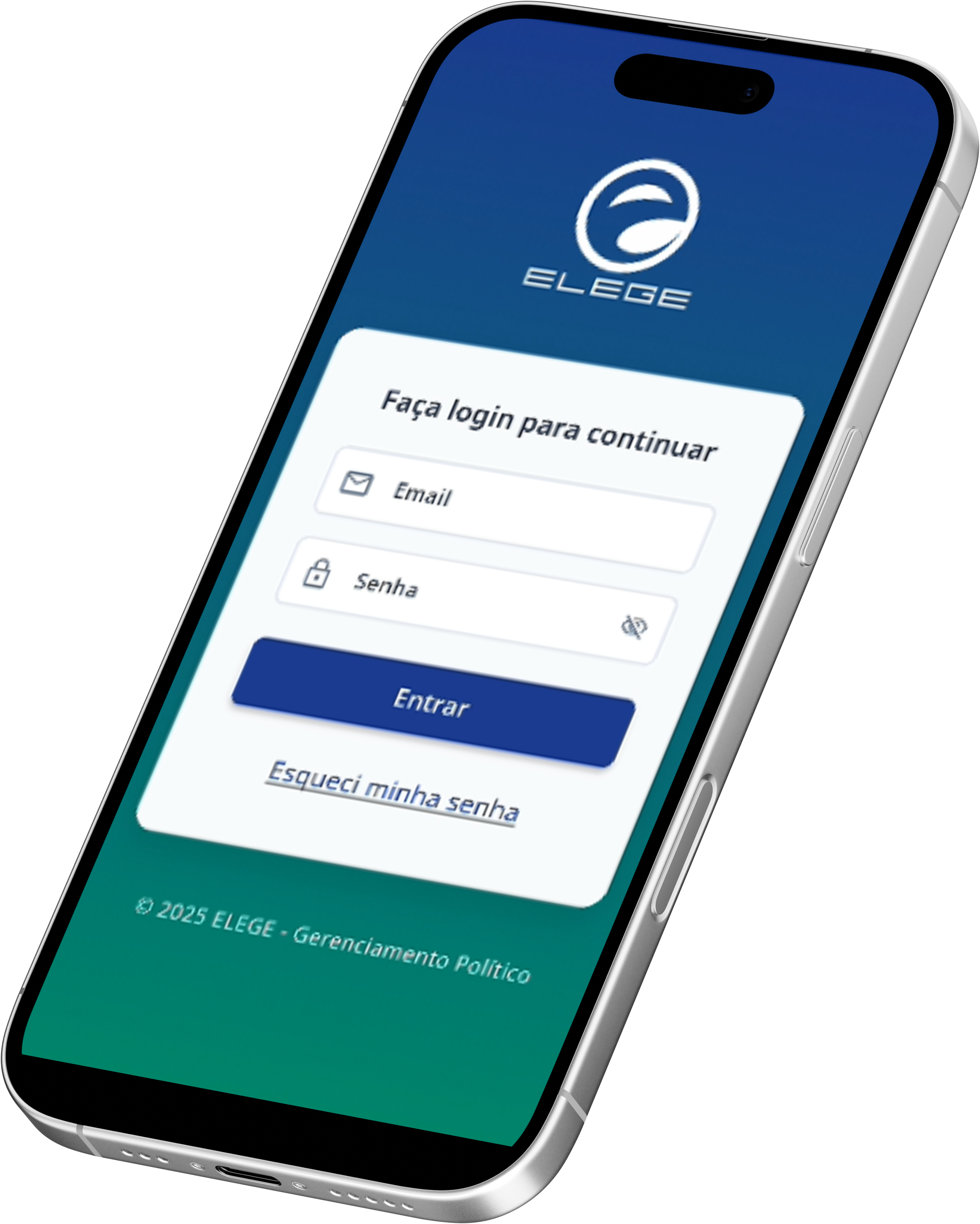 Tela de login do sistema ELEGE